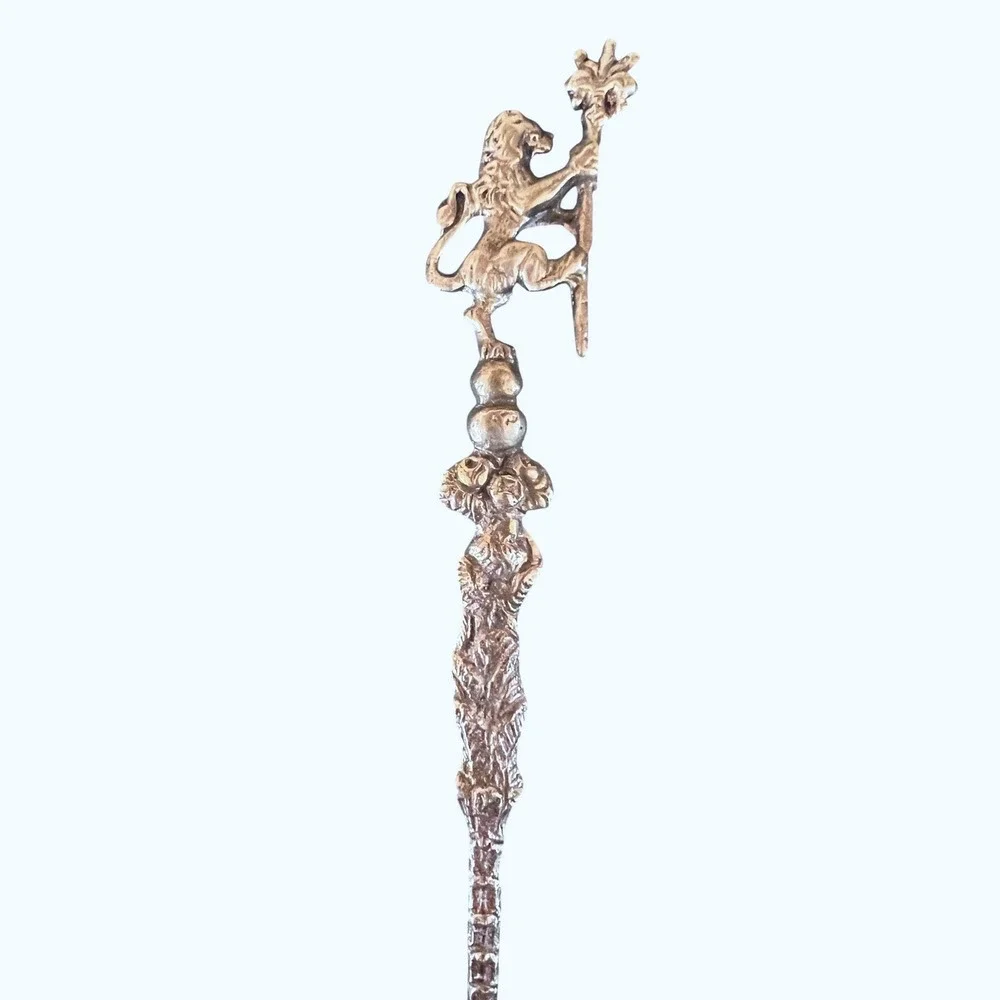 Ugo Bellini Salad Serving Set OS Silver Excellent Cherub Lion Fleur-de-lis Italy